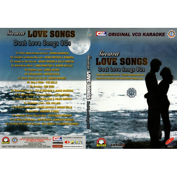 VCD KARAOKEvcd karaoke love songs greates duet love songs 80s