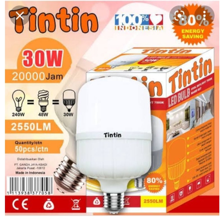 lampu LED tin tin 10 Watt dan 20 watt lampu LED tin tin 30 Watt lampu kabel 7watt lampu tidur awan l