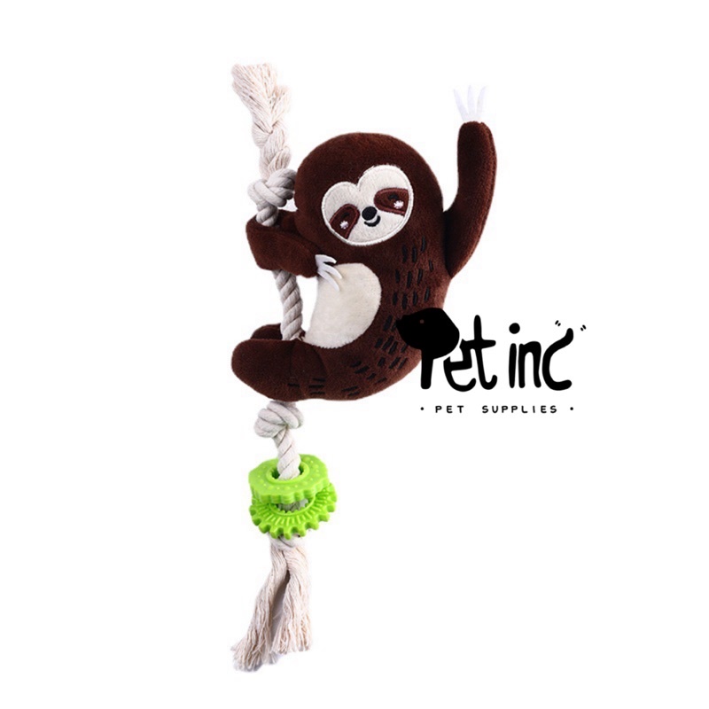 Big size Hanging rope buddy  squeaky rope and rubber toy