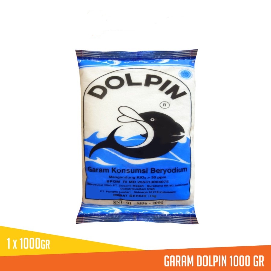 GARAM DAPUR YODIUM DOLPIN 1KG POUCH IODINE SALT