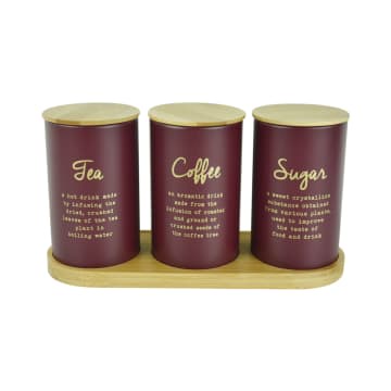 INFORMA Merlyne Set 3 Pcs Stoples Dengan Nampan  650 Ml - Merah