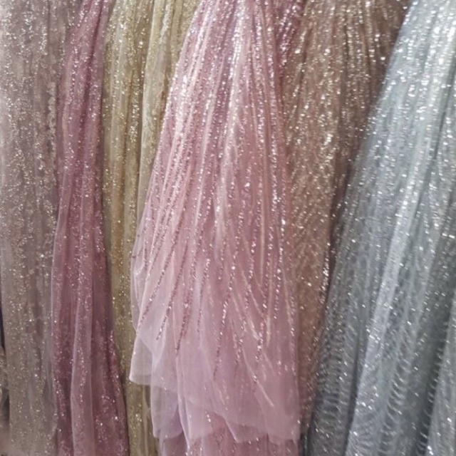 Kain Tille Sugar candy Crush/Sugar Candy Sparkling banyak warna motif - Harga per 0.5m