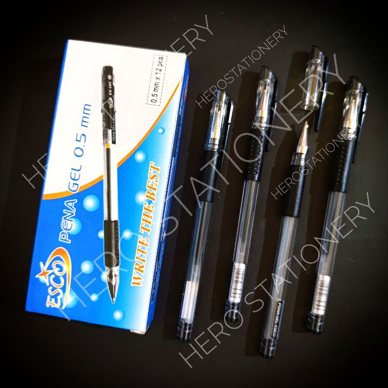 

Pen gel esco write the best grosir 0.5 mm . 12 unit