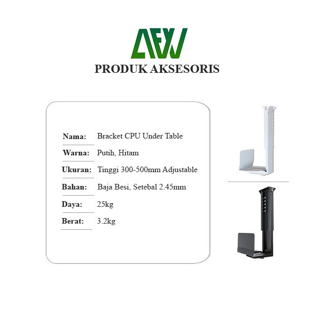 GAKHI Bracket CPU Under Desk Table Bawah Meja - ALL FOR WORK BCU01