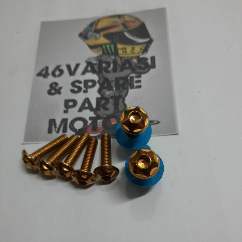 BAUT PROBOLT TUTUP TANGKI NINJA BLUE / GOLD ORI THAILAND