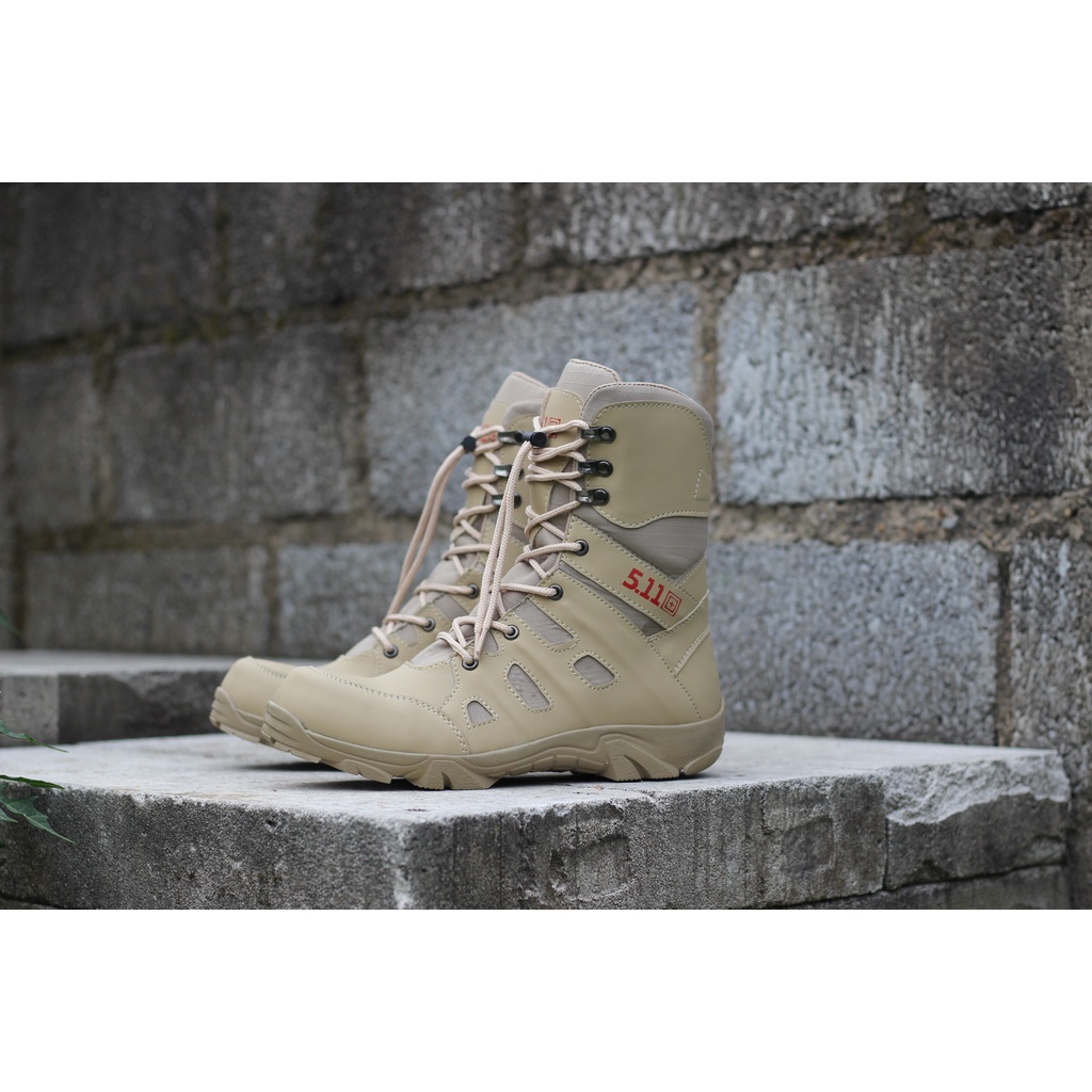 SEPATU PDL BOOTS SAFETY 511 TACTICAL CREAM PRIA SEFTY ORIGINAL HAND MADE BERKUALITAS