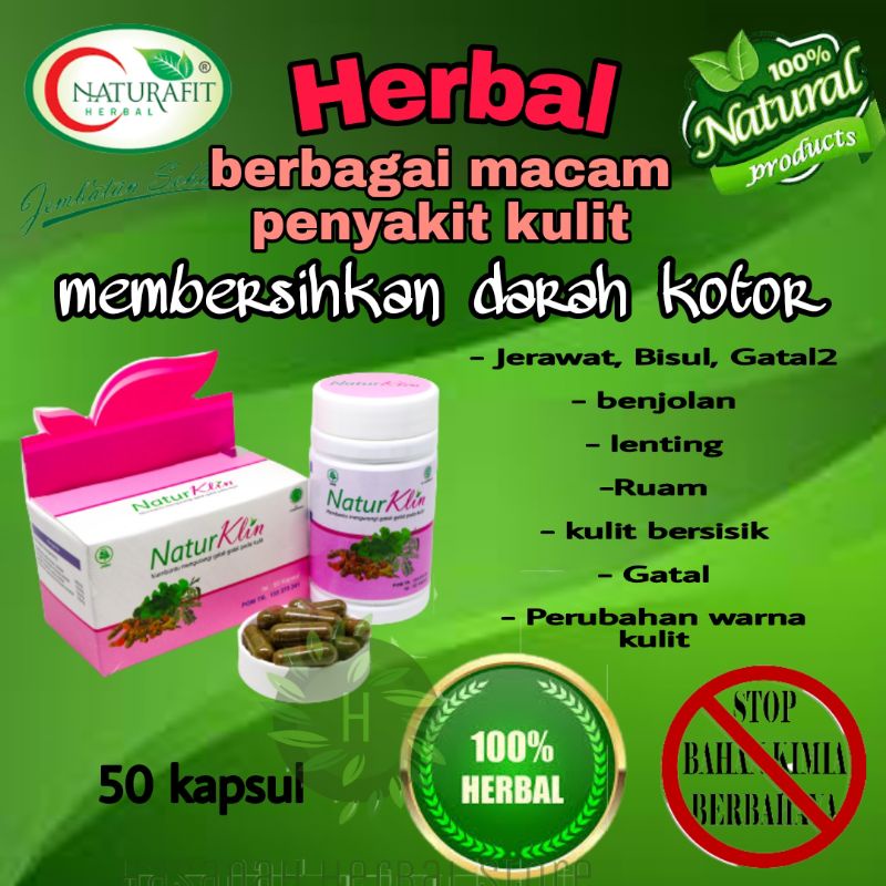 OBAT HERBAL JERAWAT NATURKLIN 50 KAPSUL - Obat herbal jerawat paling ampuh/obat jerawat herbal/Obat 