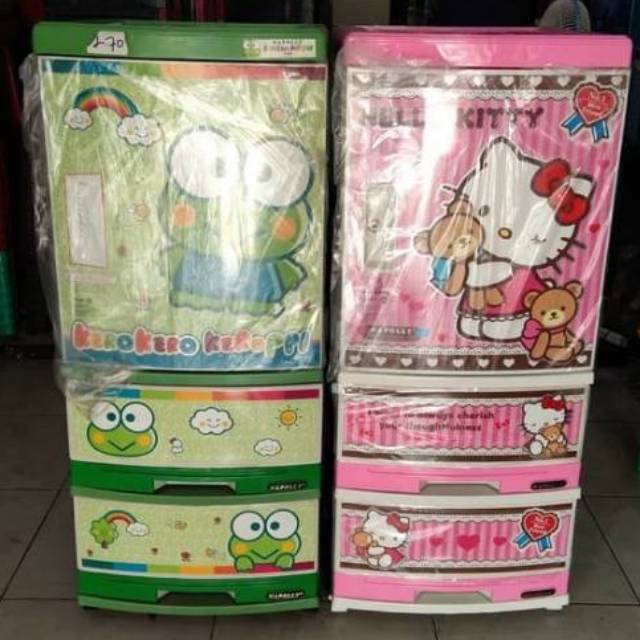  Lemari  plastik  laci pintu karakter  napolly  Shopee Indonesia