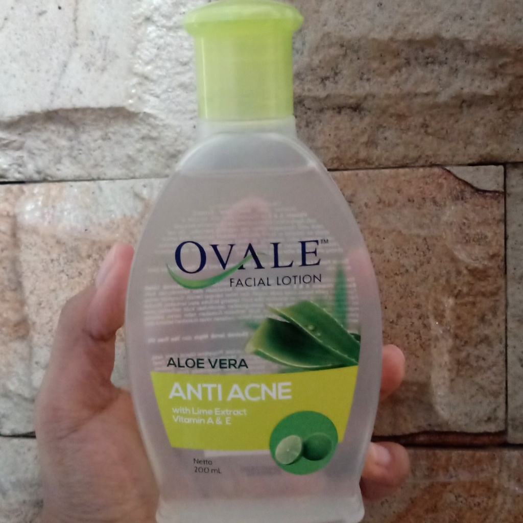 Ovale Facial Lotion Lime Aloe Vera Toner Pembersih Make Up Anti Acne Jerawat Minyak