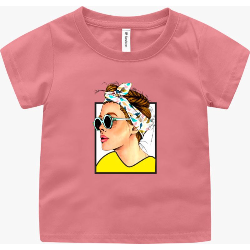 Kaos Anak Perempuan Umur 2 Sampai 10 Tahun Fhoto kacamata T shirt Anak Cewek Baju Anak Anak Kaos Oblong Anak