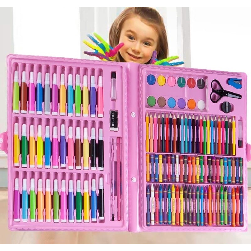

Crayon Set 150 Pcs / Alat Pensil Warna / Alat Menggambar Melukis Anak