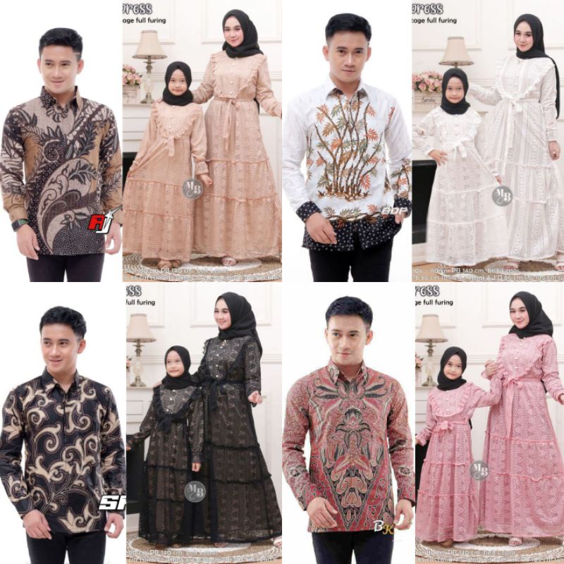 SET NADIN DRESS ORI COUPLE KEMEJA PREMIUM / CUSTOM ANAK & JUMBO / BAJU SERAGAM BATIK PASANGAN SARIMB