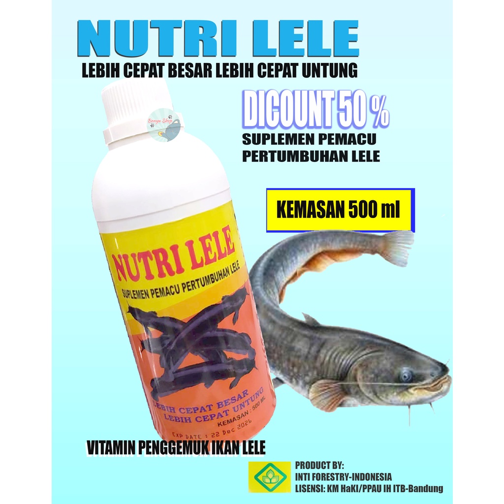 500 ML-NUTRI LELE Suplemen Pemacu Pertumbuhan Lele Lebih Cepat Besar Lebih Cepat Untung-VITAMING PENGGEMUK IKAN LELE-OBAT PENGGEMUK IKAN