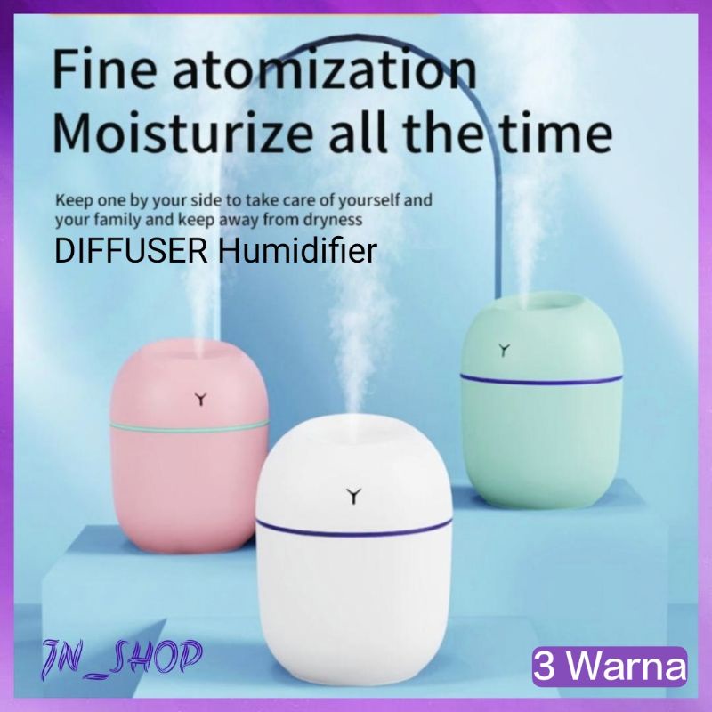 Humidifier Udara Diffuser USB Air Purifier Alat Pelembab Udara Portable USB