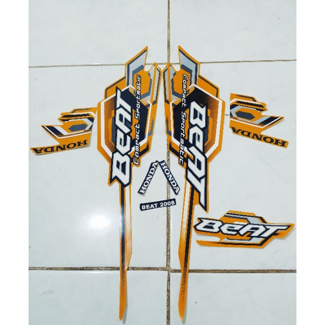 striping Motor Honda Beat Karbu 2008 oren