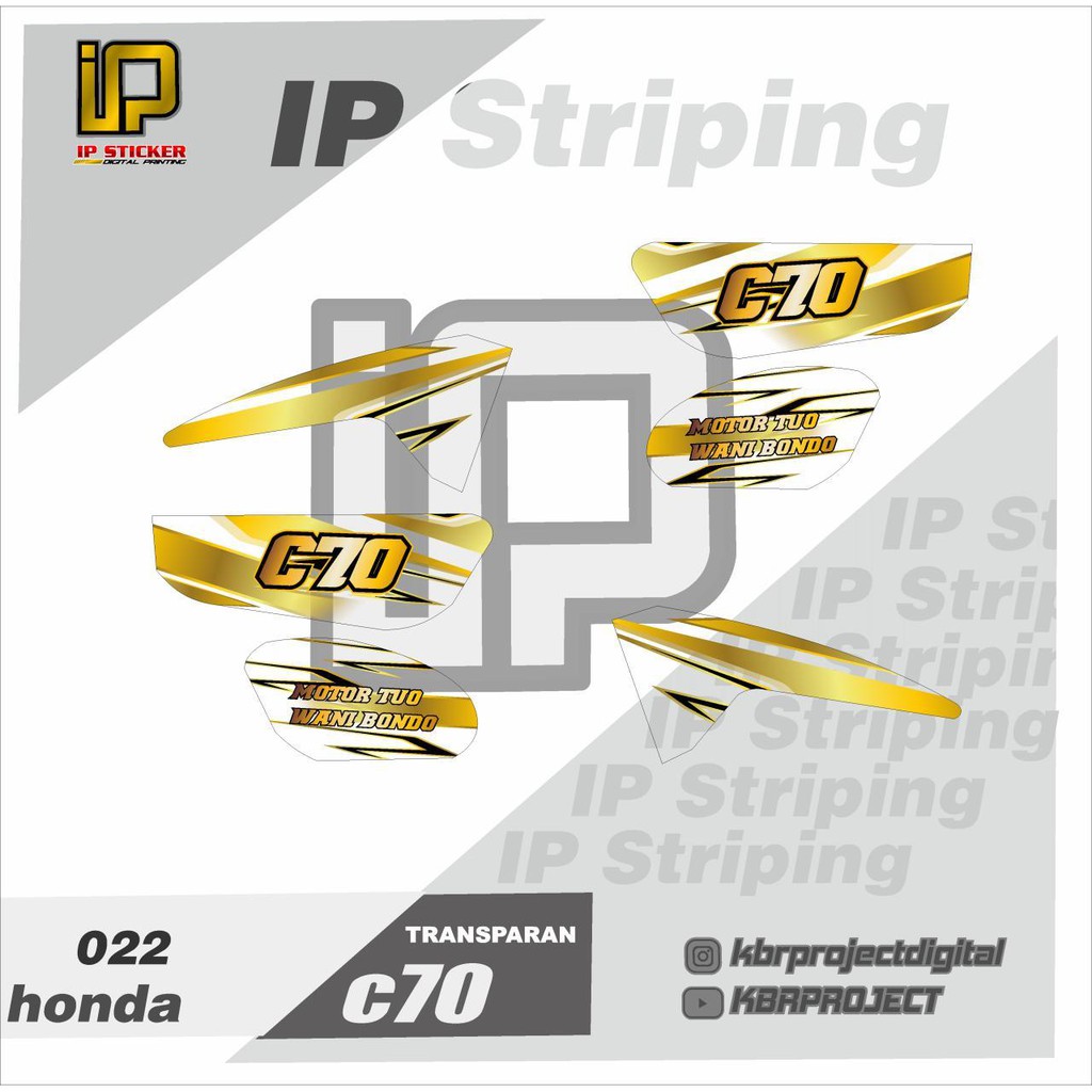 (cod) C70 TRANSPARAN stiker striping list motor HONDA C70 022 Racing C70