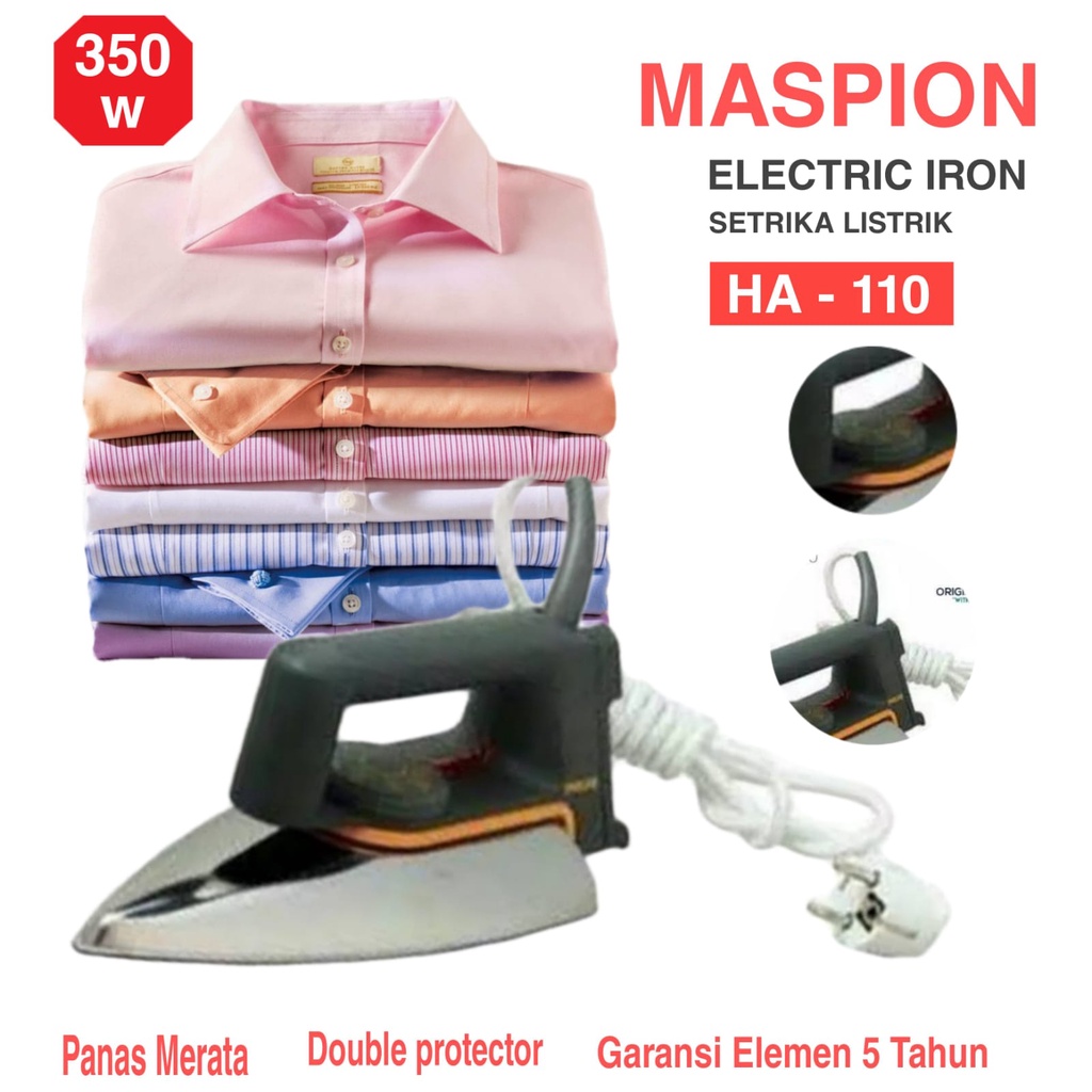 Maspion - HA 110 Setrika Maspion / Setrika Otomatis Maspion / Maspion / Setrika Gosokan