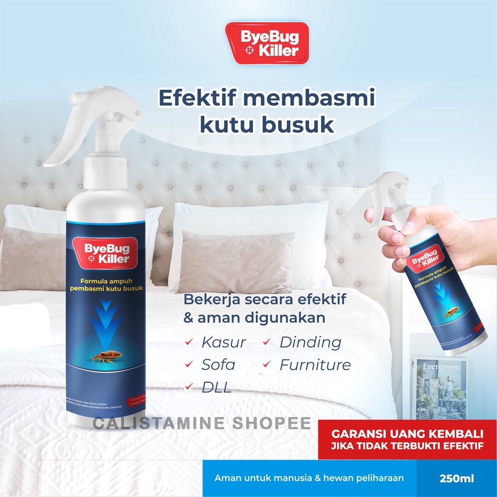 ByeBugKiller Obat Pembasmi Kutu Busuk, Kutu Kasur, Kutu Sofa Bahan Alami Siap Pakai Original