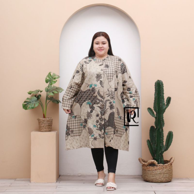 tunik jumbo~baju batik wanita super jumbo