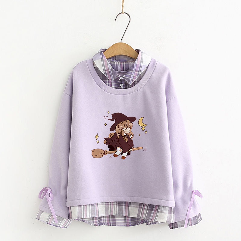 This year's most popular shirt collar Plush sweater for female high school students in early autumn