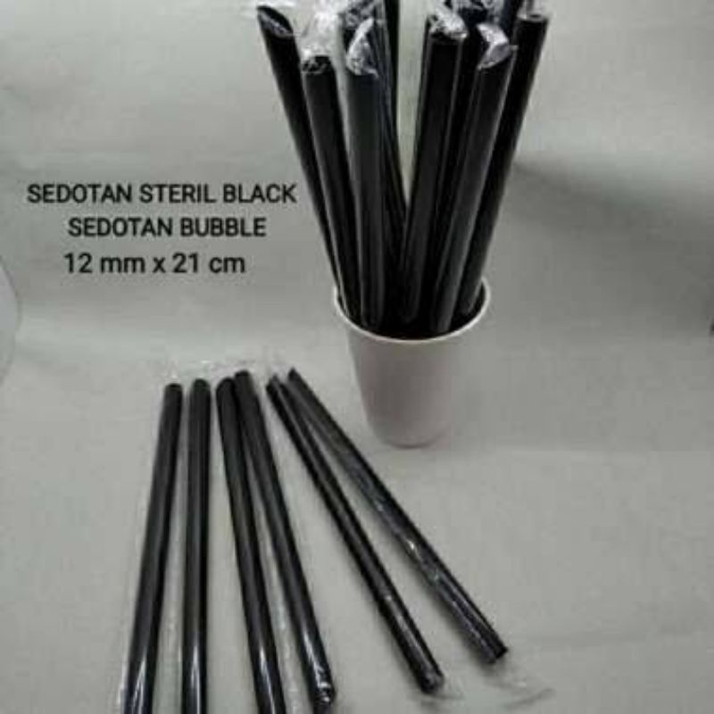 Sedotan Bubble Boba Jumbo Steril 12mm x 21 cm / Boba Straw Panjang Runcing 21cm Higienis Buble 1221 Murah