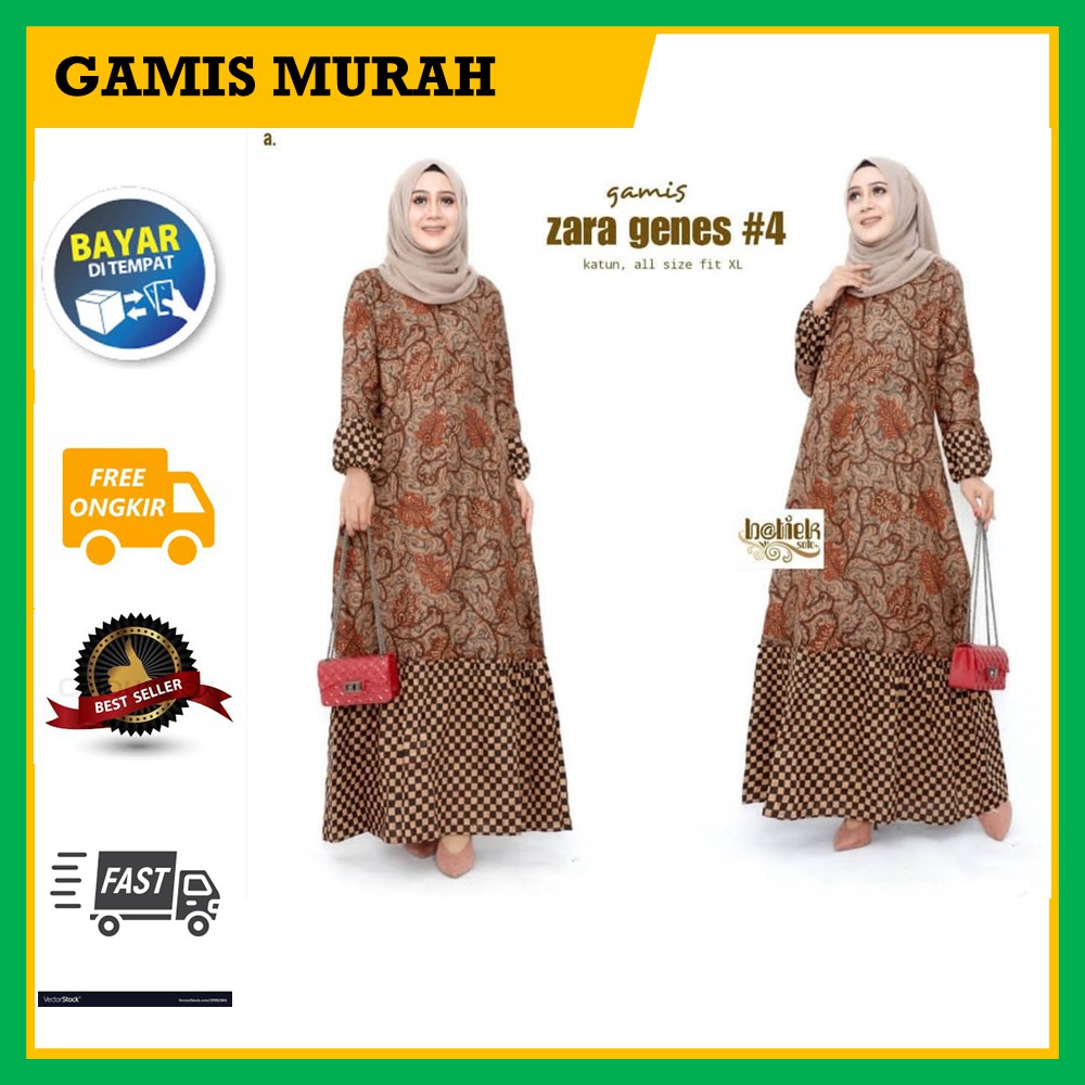 Gamis Batik Terbaru / Baju Gamis Modern / Gamis Terbaru 2023 / Busana Muslim Kekinian