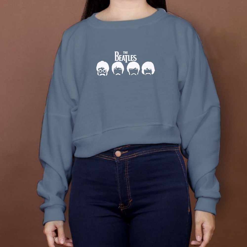 SWEATER WANITA CROP OVERSIZE THE BEATLLES SWEATER PREMIUM