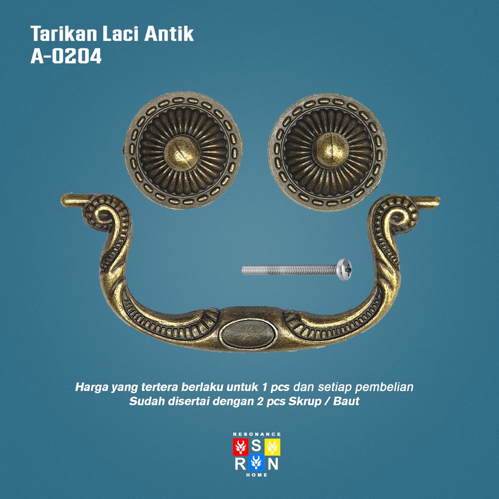 Tarikan Laci Antik Vintage A-0204 / Antique Drawer Handle Resonance Home