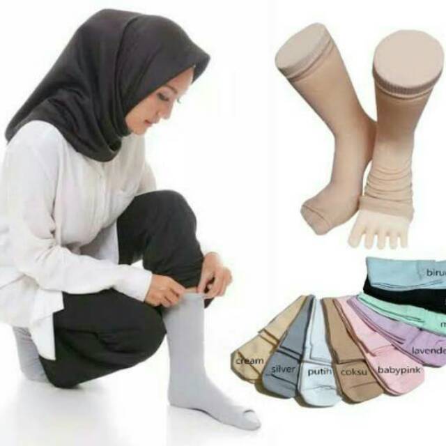 Kaos Kaki Wudhu Muslimah Traveling Haji Umroh Tebal Panjang Murah Nylon Spandex Size L