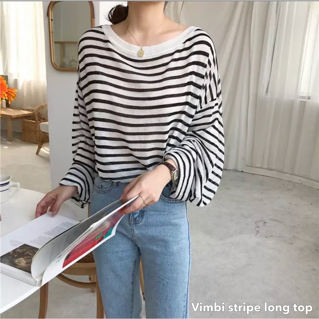 Vimbi stripe long top -Thejanclothes