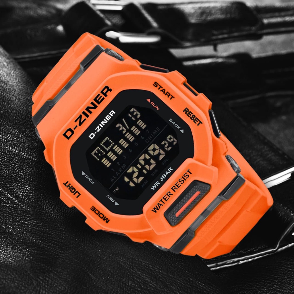 Jam tangan cowok D-ZINER 8312 tali karet digital original cowok