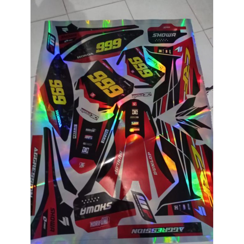 dekal sticker crf  motif bagus hologram