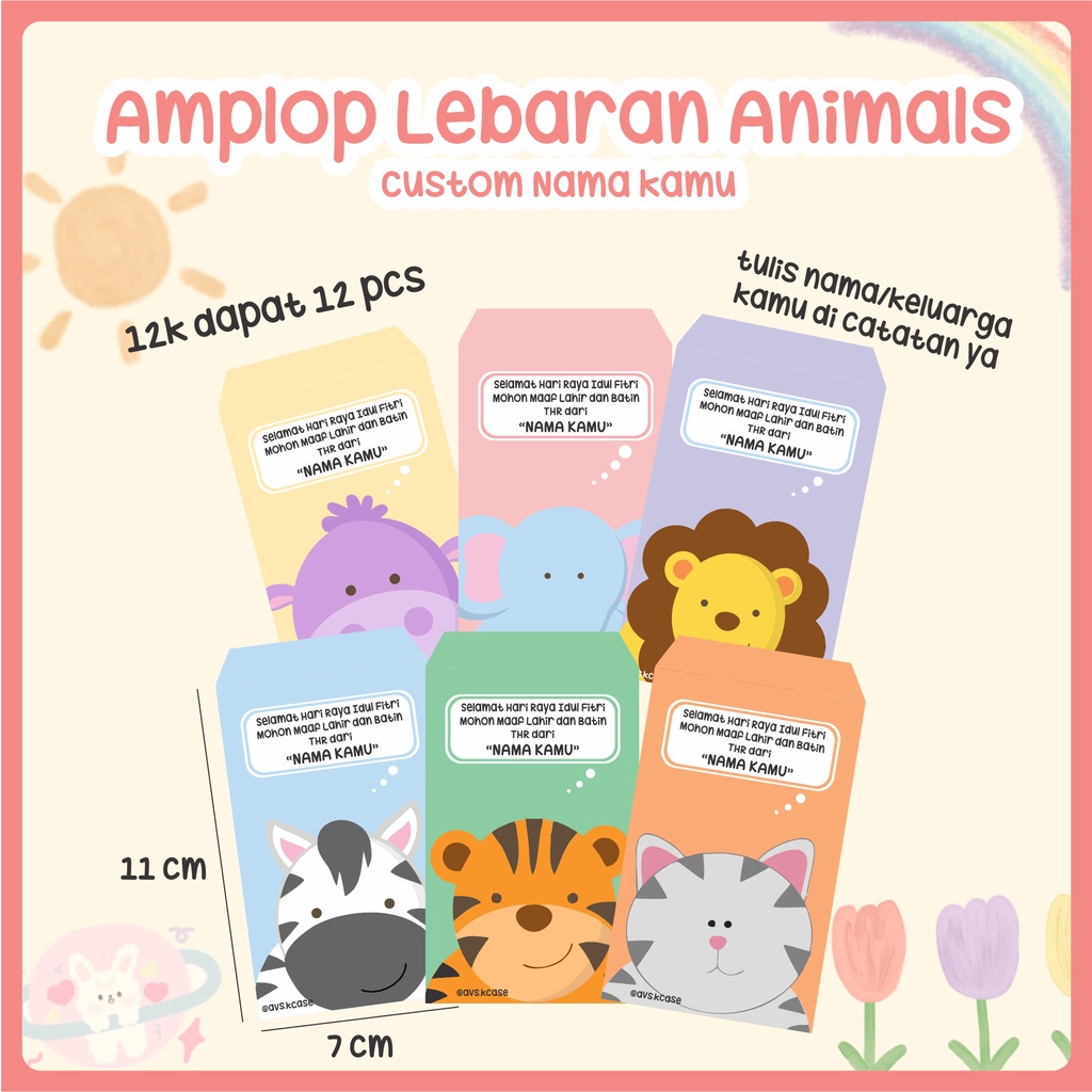 

AMPLOP LEBARAN ANIMALS CUSTOM