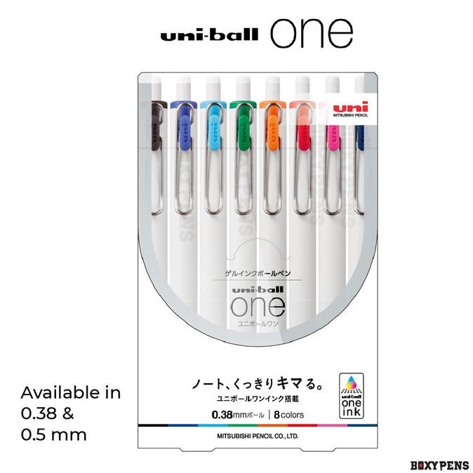 

Uni-ball One Gel Pen - 8 Color Set - 0.38 mm