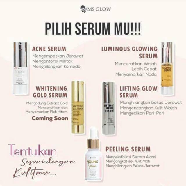 SERUM MS GLOW / SERUM LUMINOUS MS GLOW / SERUM LIFTHING / SERUM ACNE MS GLOW / SERUM GOLD MS GLOW/PE