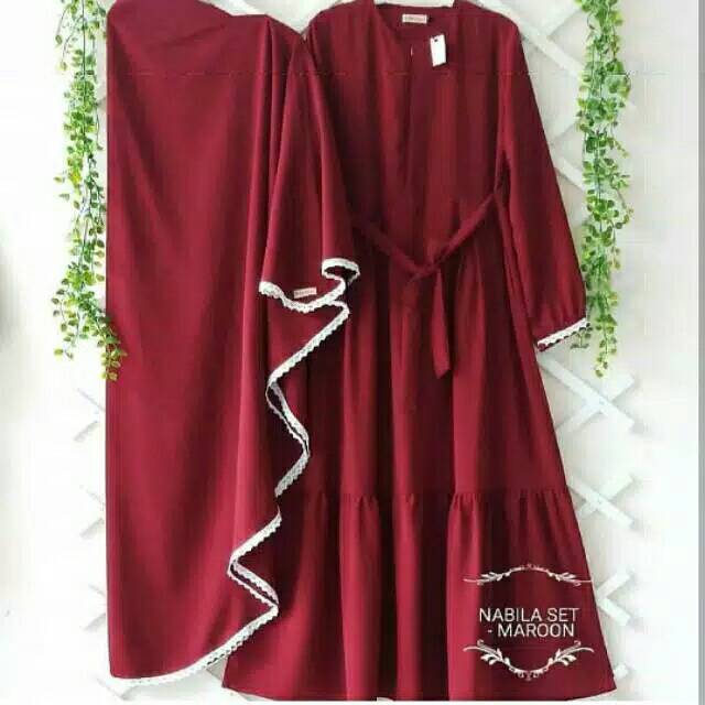 Nabila set dress syar'i