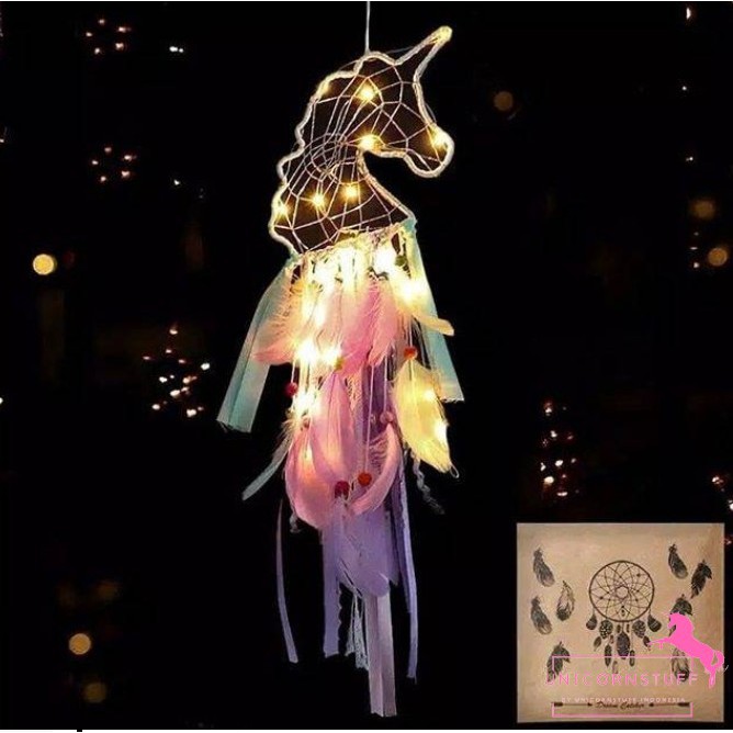 Dengan Remote Listrik Unicorn Dream Catcher Lampu Tidur Anak Gantungan Hiasan Kamar Cewek Kado