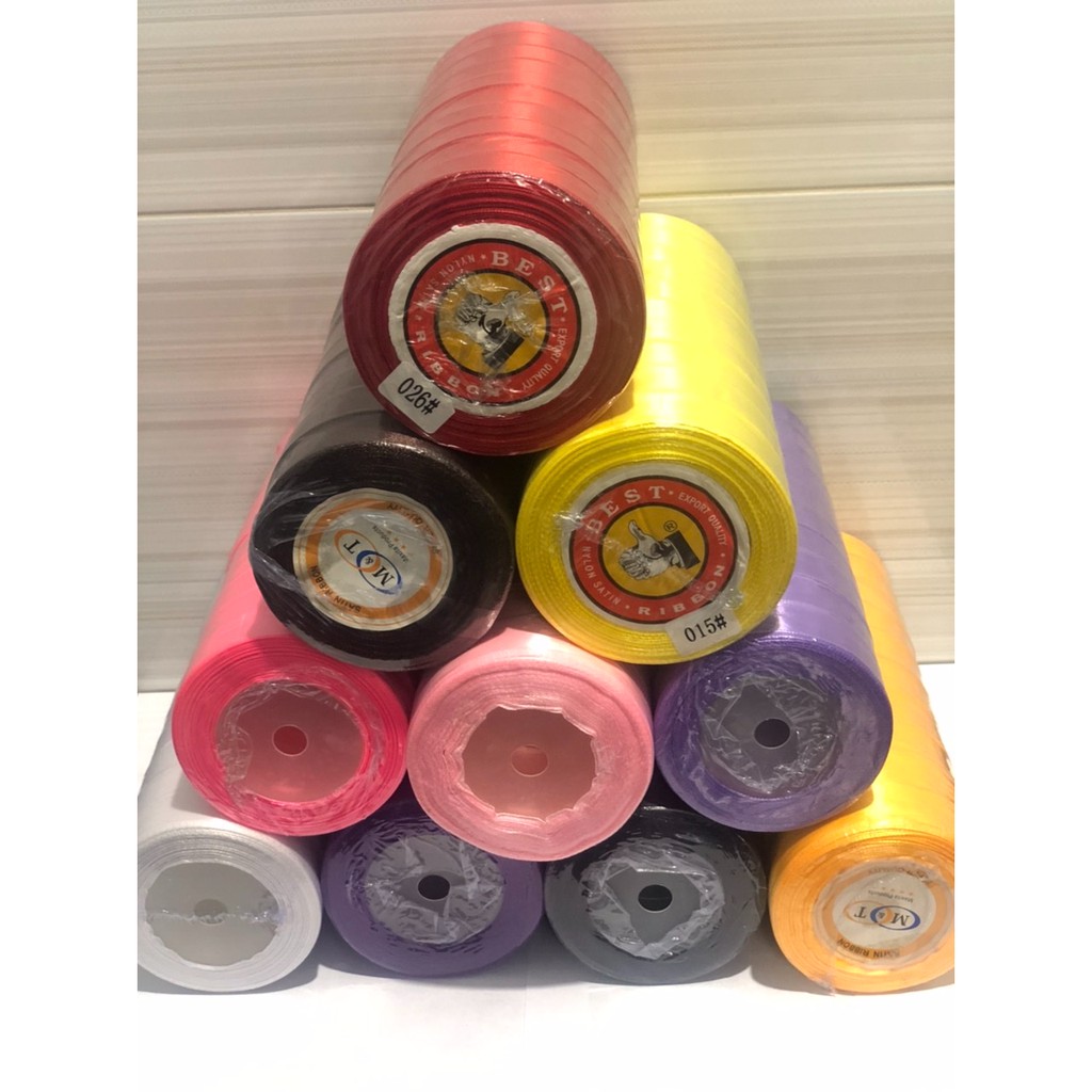 

Pita satin 3/4” / Pita bahan 2 cm isi 10 roll / Satin Ribbon