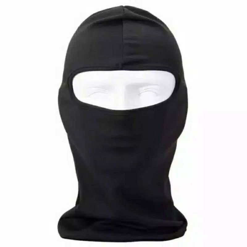 [Bisa COD] Masker Buff Baff Ninja Full Face Balaclava Topeng Ninja Spandex Hitam Polos Masker Motor Helm