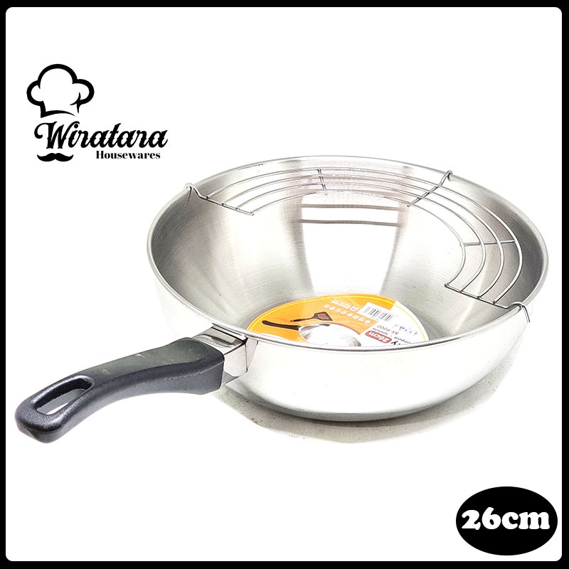 Jual Maspion Wok Pan Stainless + Tempura Induksi 26cm Wajan