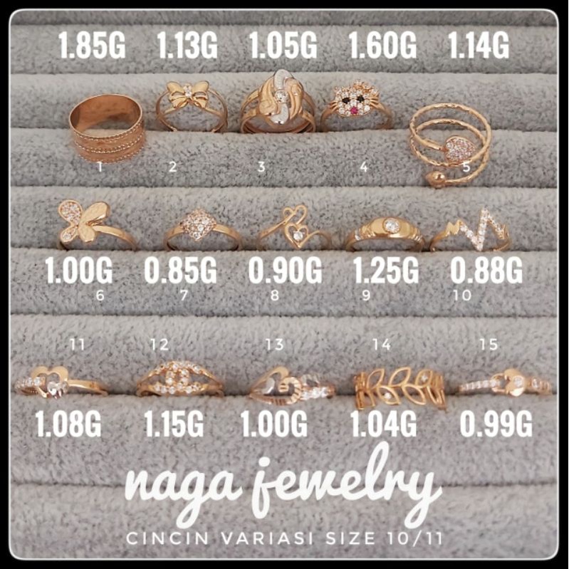 CINCIN VANCY MATA EMAS KADAR 375 SIZE 10-11