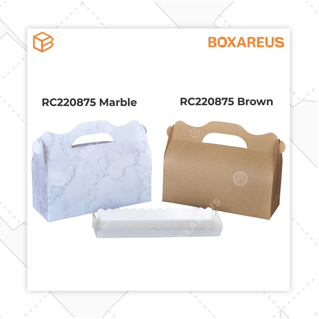 Rollcake Box, Brownies Box, Packaging, Dus, Kotak | RC220875 Marble (20pc)