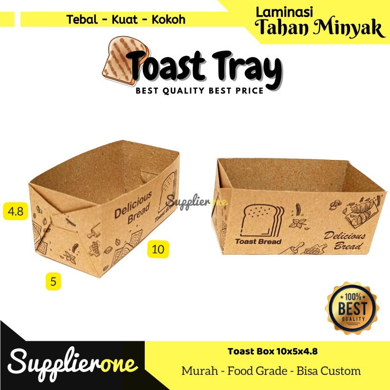 Toast Tray / Dus Toast Box/ Toast Tray Box Roti Toast / Dus Roti Bakar / Kardus Toast / Kemasan Roti