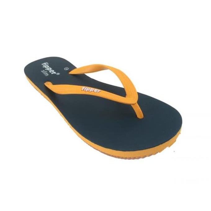 (Asli) Sandal Fipper Slim / Sendal Jepit / Sendal Wanita Blue Snorkel Yellow - Biru, 36  Asli