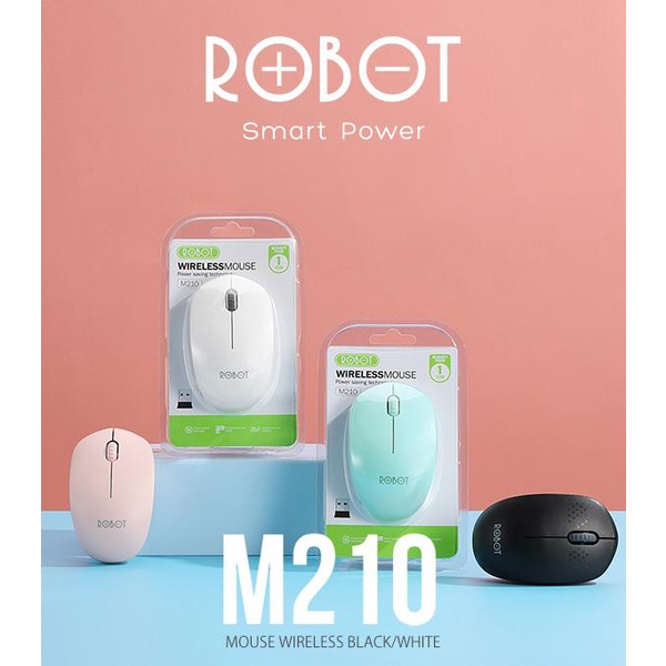 MOUSE WIRELESS ROBOT M210 OPTICAL USB MOUSE GARANSI