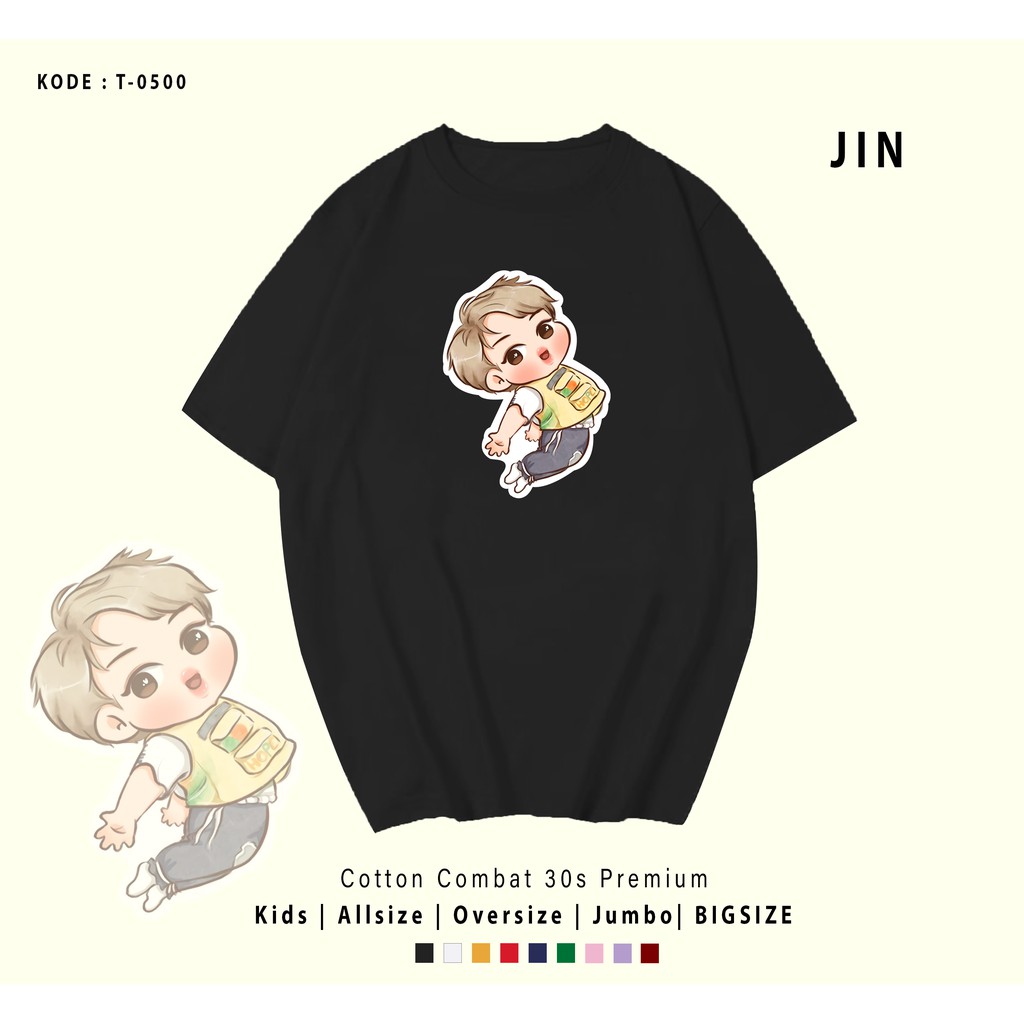 T-SHIRT KAOS KPOP BTS KARAKTER / ARMY INDONESIA / BEST SELLER / BAHAN COMBED / RESELLER / HVS