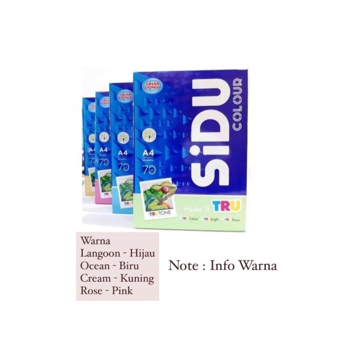 

KERTAS HVS WARNA SIDU A4 70 GSM / 1 Rim Star Seller Termurah