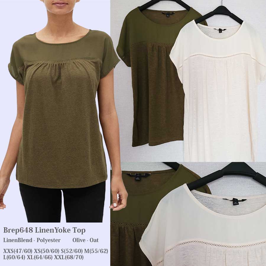 BLOUSE WANITA BREP648 LINENYOKE BLOUSE-1