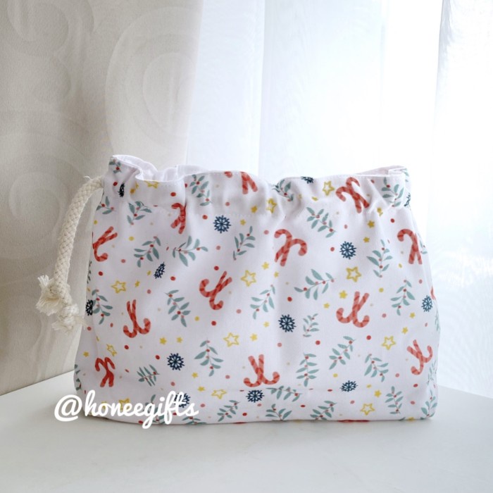 

✨ BISA COD ✨ Pouch natal xmas tas serut hampers bungkus dompet goodie bag gift kado