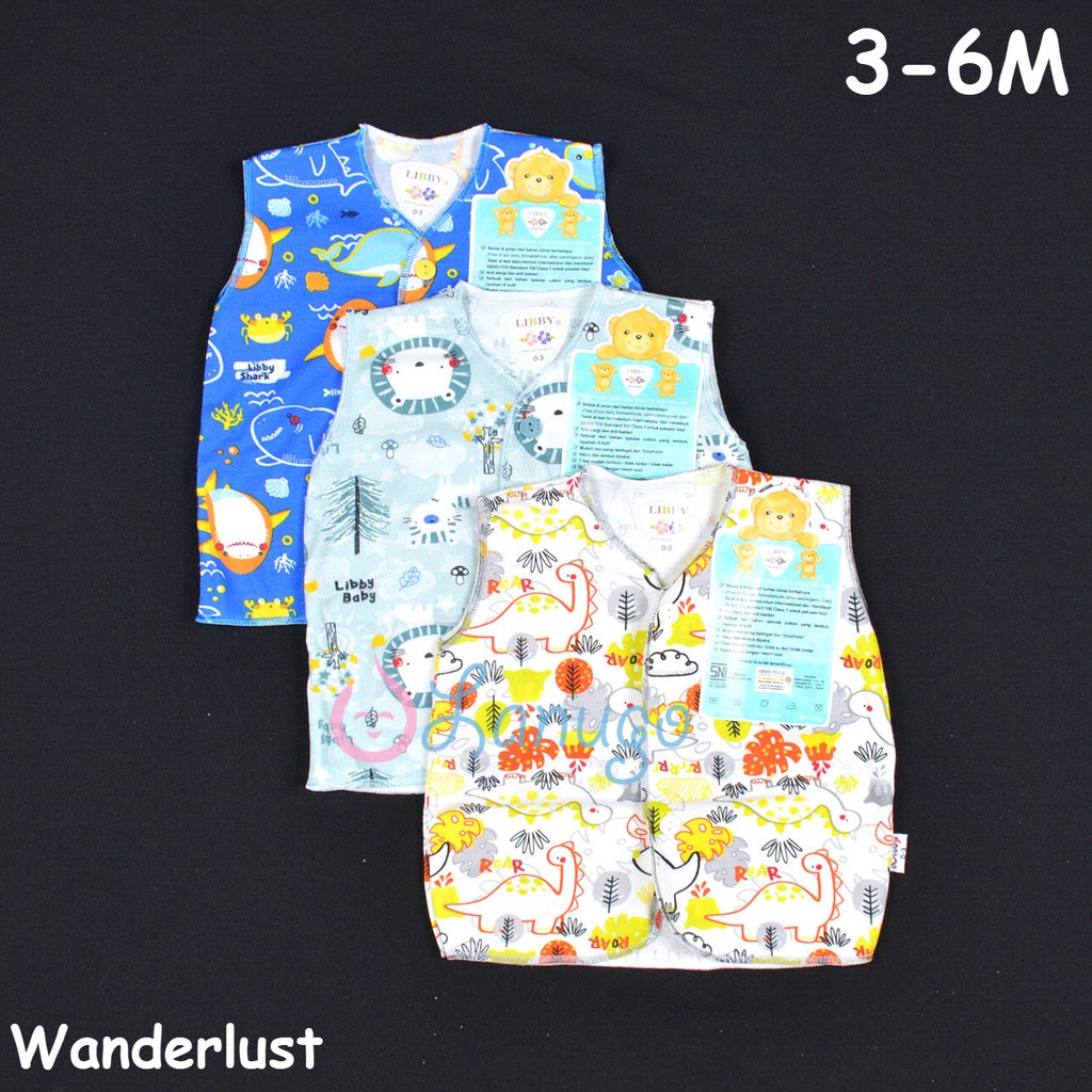  LIBBY  3 Pcs Baju  Kutung Bayi  Baby Motif 3 6M Baju  Bayi  